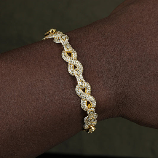 S925 Moissanite Peanut Infinity Link Bracelet