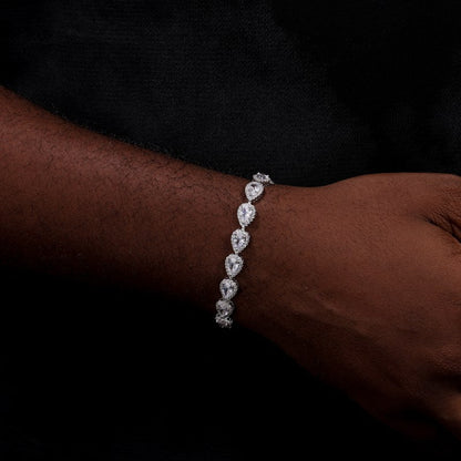 8mm S925 Pear Cut Moissanite Peach Tennis Bracelet
