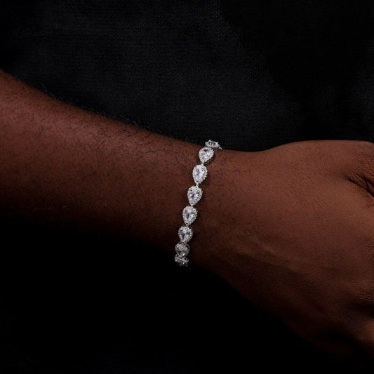 8mm S925 Pear Cut Moissanite Peach Tennis Bracelet