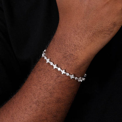 7mm S925 Moissanite Quadrangle Tennis Bracelet