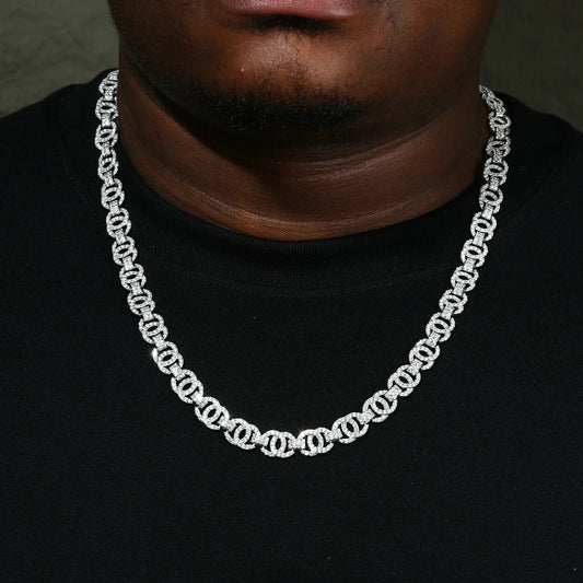 10mm S925 Moissanite Chino Link Chain