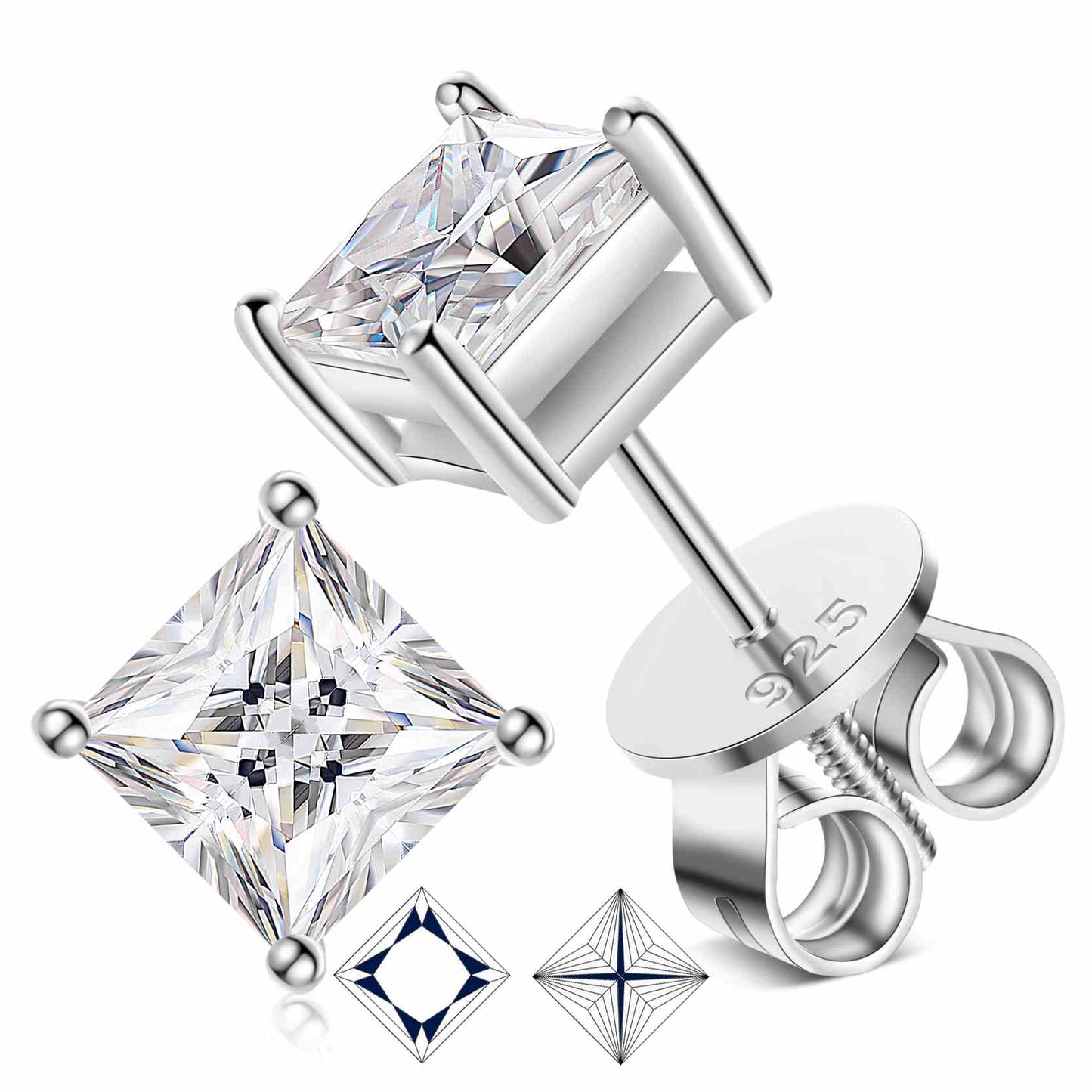 2mm-5mm 1 Row Moissanite Huggie Hoop Earrings