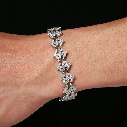 12mm S925 Moissanite US Dollar Link Bracelet