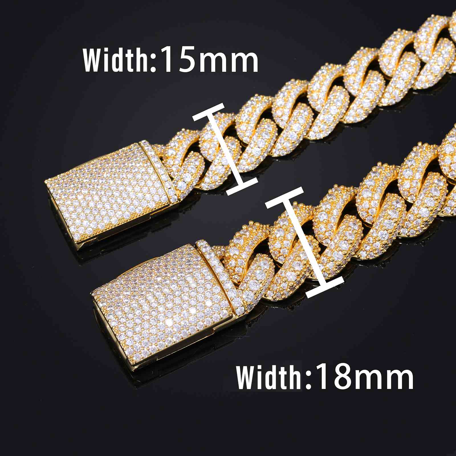 15mm 18mm Buble Cuban Link Chain