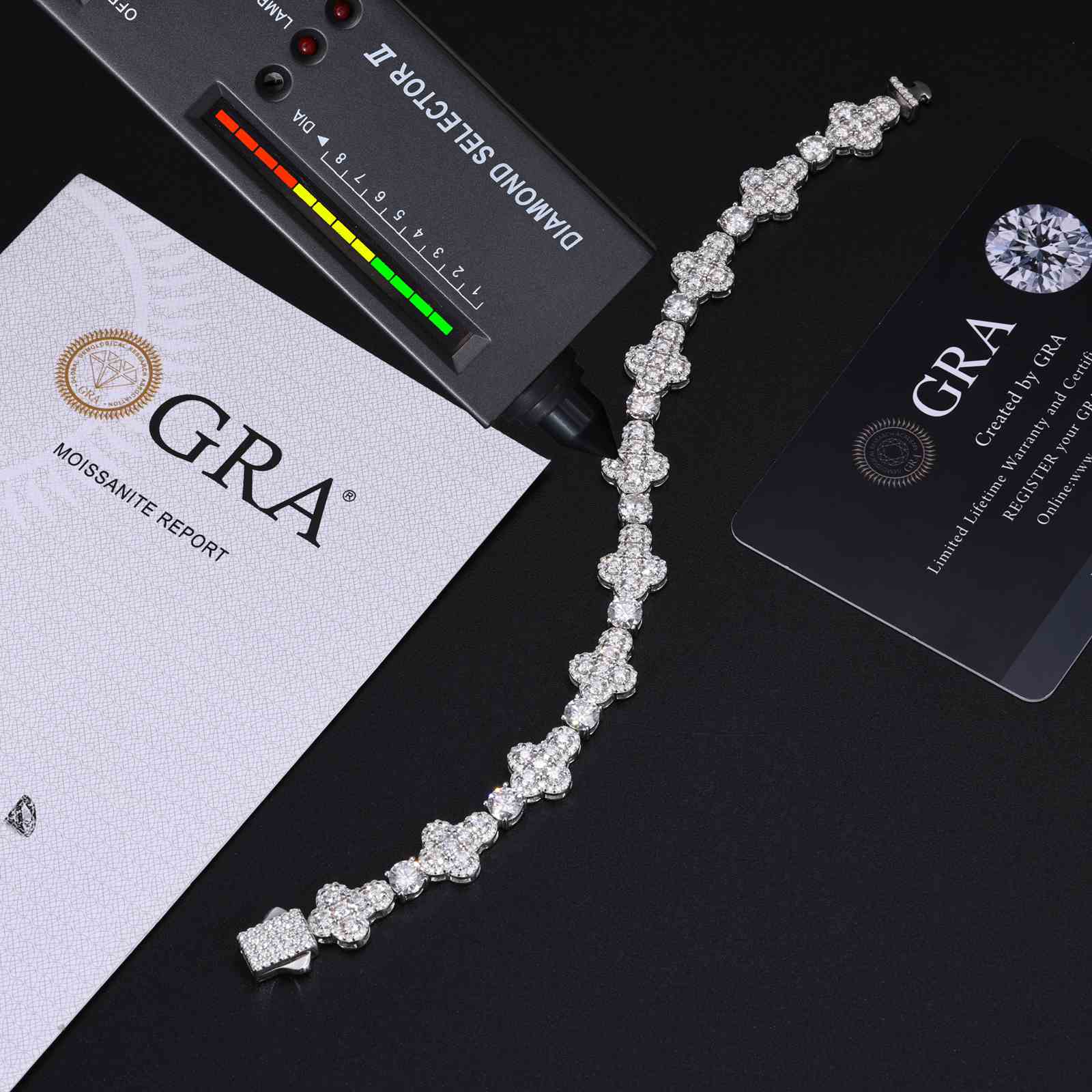 10mm S925 Moissanite Cross Tennis Bracelet
