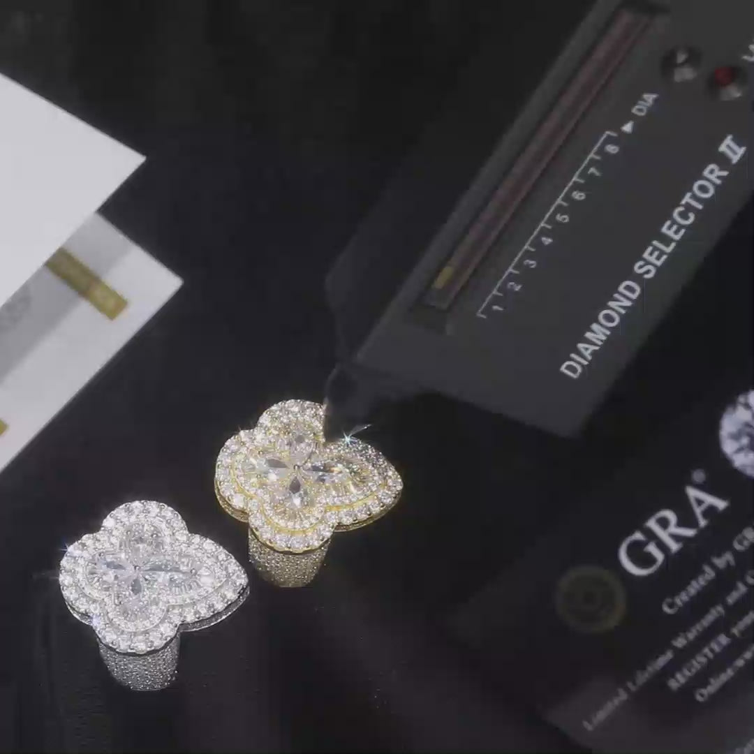 S925 Moissanite Cone Cross Ring