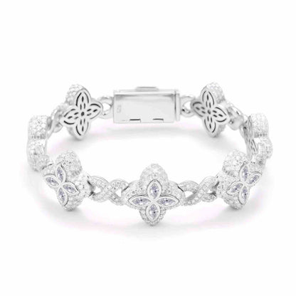 20mm S925 Moissanite Four Leaf Clover Infinity Link Bracelet