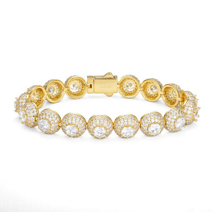 10mm S925 Moissanite Cluster Hemisphere Tennis Bracelet
