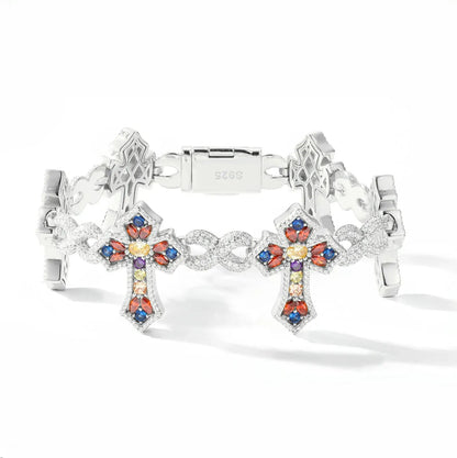 26mm S925 Moissanite Infinity Candy Cross Link Bracelet