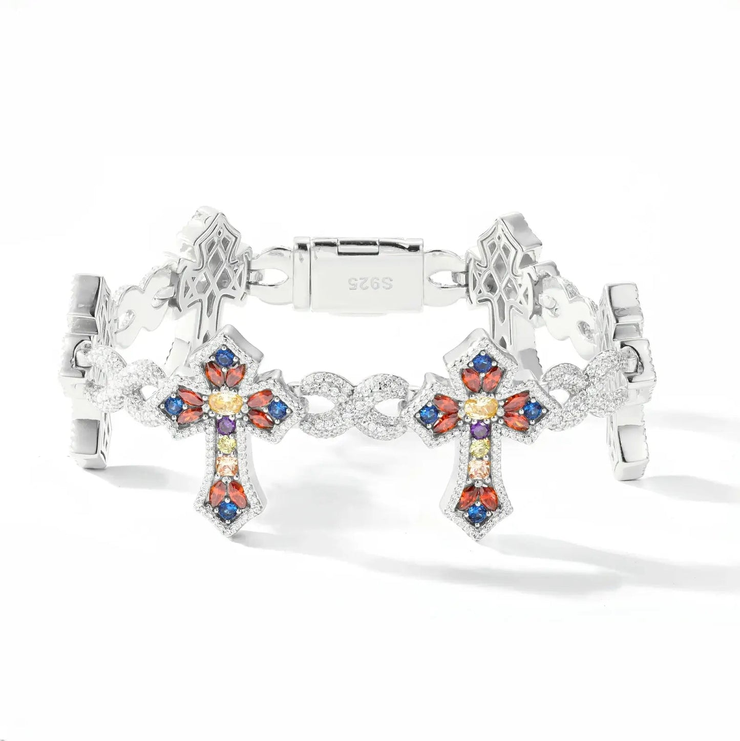 20mm S925 Moissanite Four Leaf Clover Infinity Link Bracelet