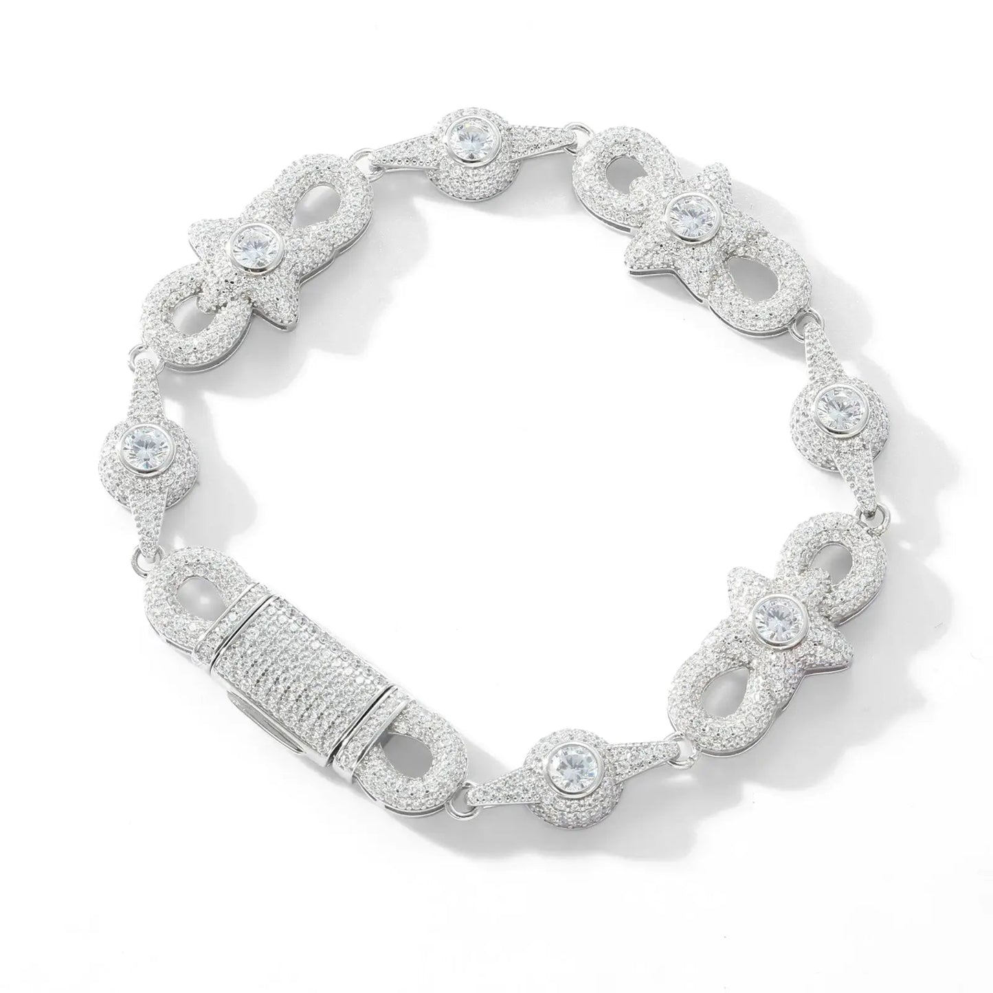 15mm S925 Moissanite Star Infinity Link Bracelet