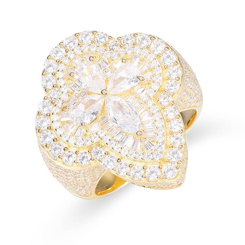 S925 Moissanite Cone Cross Ring