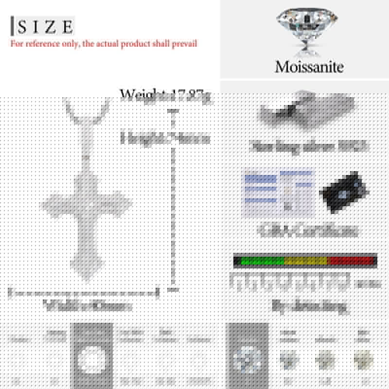 S925 Moissanite 3 Layer Flory Cross Pendant