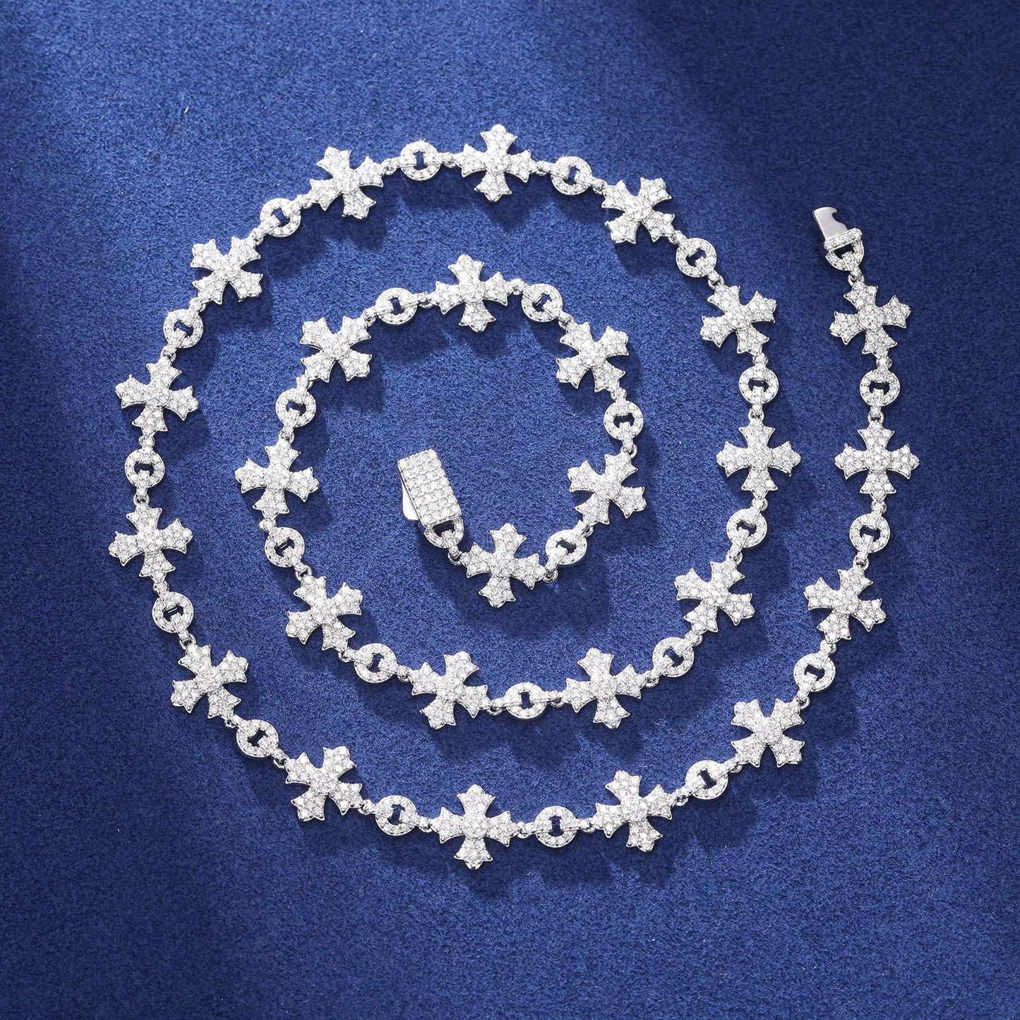 18.5mm S925 Moissanite Sun Moon Elf Ball Link Chain