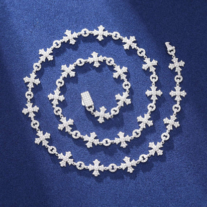 18.5mm S925 Moissanite Sun Moon Elf Ball Link Chain