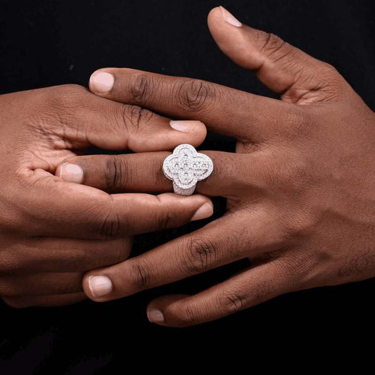 S925 Moissanite Cross Signet Ring
