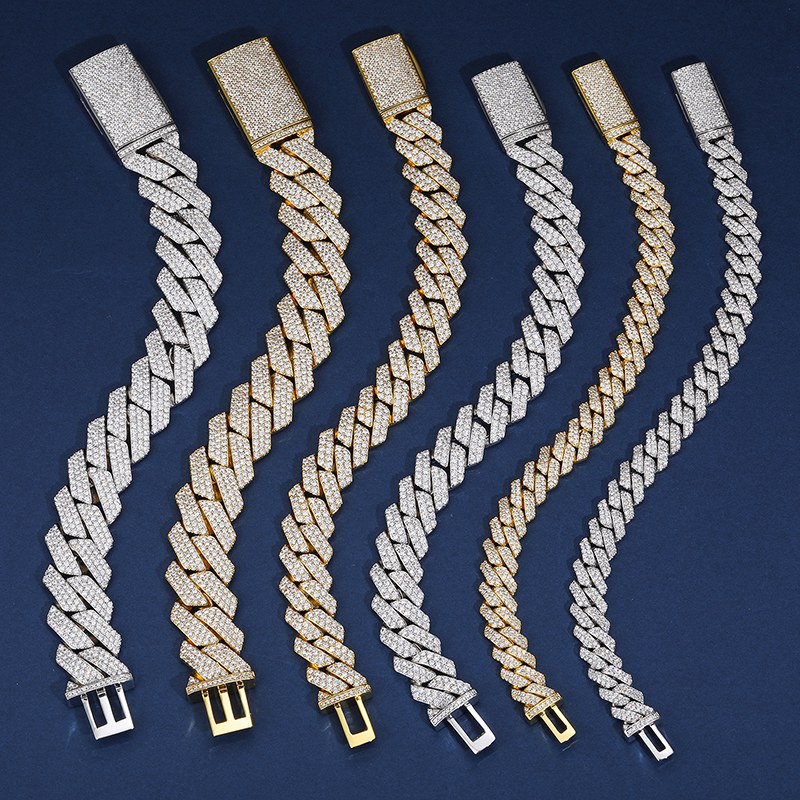6mm-22mm S925 Moissanite Cuban Link Bracelet Collection