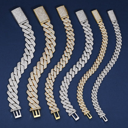 6mm-22mm S925 Moissanite Cuban Link Bracelet Collection