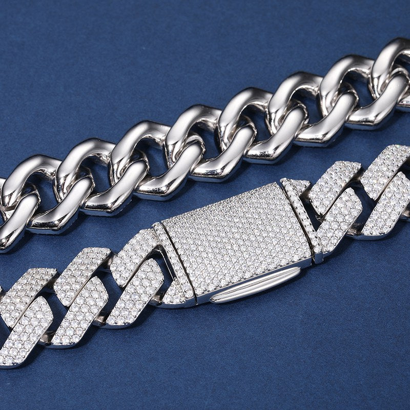 6mm-22mm S925 Moissanite Cuban Link Bracelet Collection