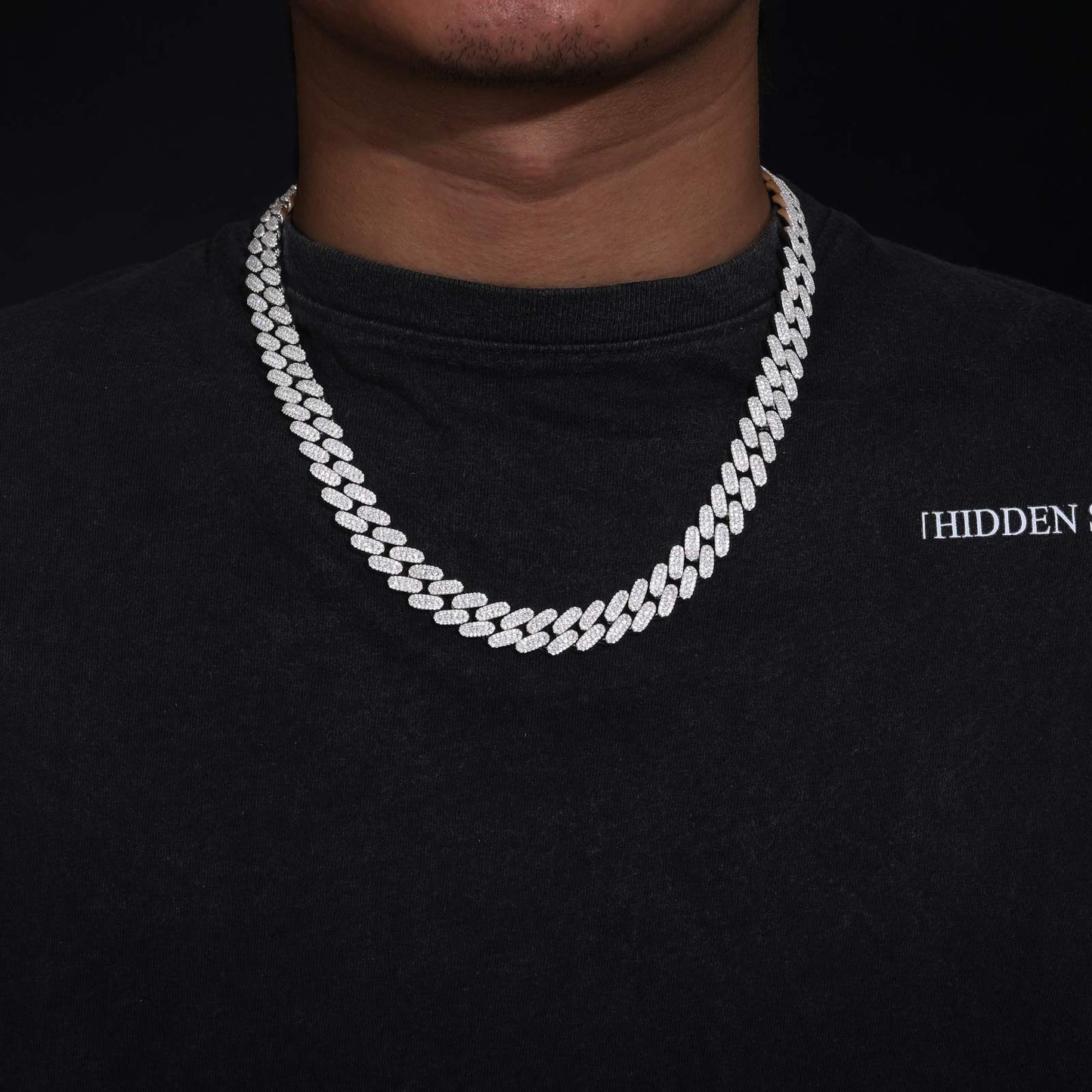 12mm S925 3 Rows Moissanite Cuban Link Chain
