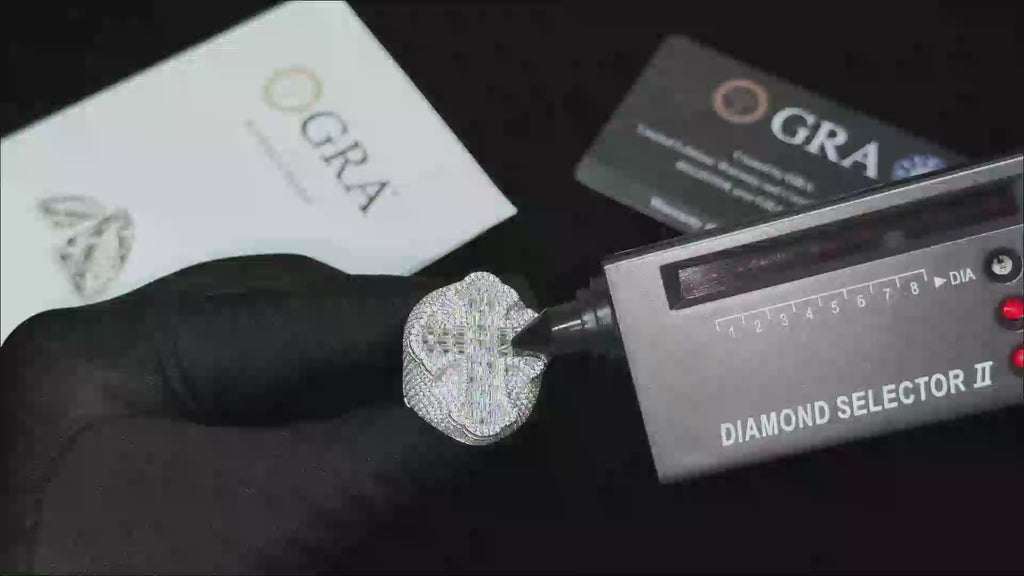 S925 Baguette Moissanite Micro Cross Ring