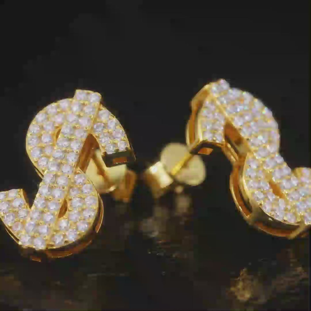 S925 Moissanite US Dollar Stud Earrings