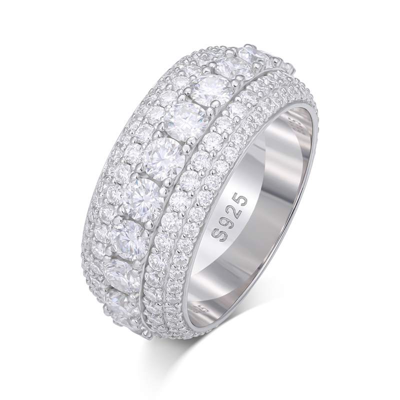 S925 5 Layers Moissanite Band Ring