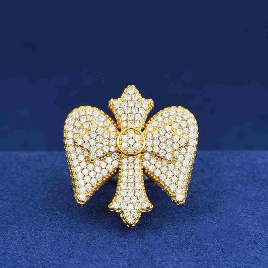 S925 Moissanite Wing Cross Ring