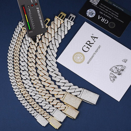 6mm-22mm S925 Moissanite Cuban Link Bracelet Collection