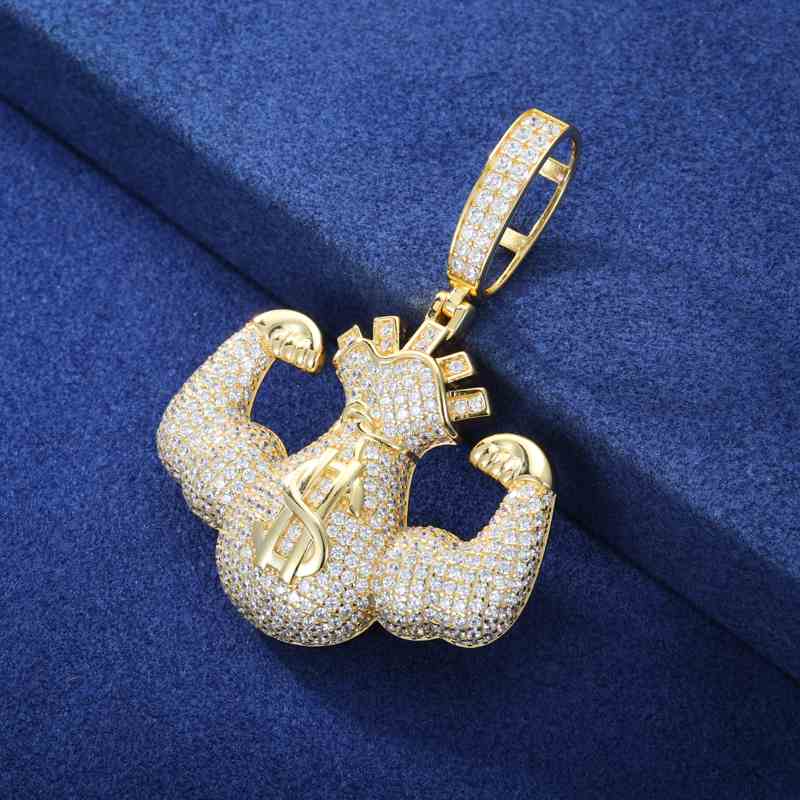 S925 Moissanite Hercules Money Bag Pendant