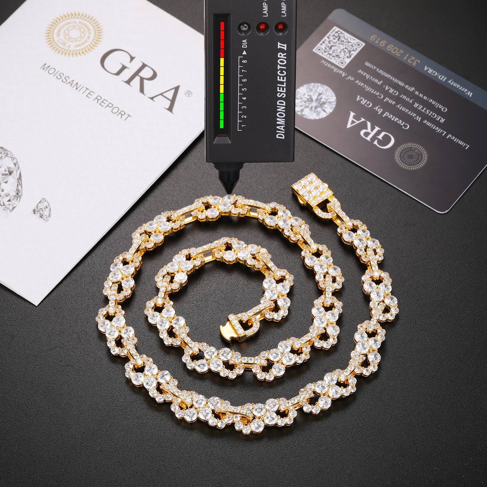 10mm S925 1 Row Moissanite Infinity Cuban Link Chain