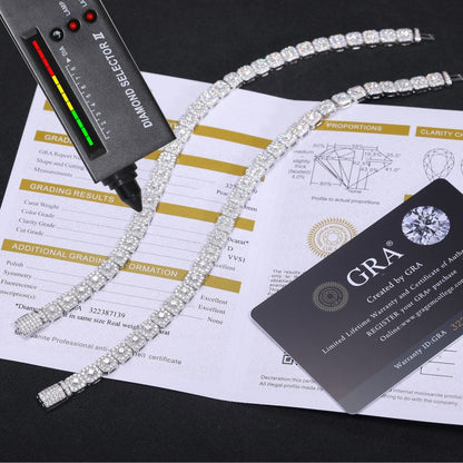 6mm S925 Moissanite Clustered Halo Tennis Bracelet