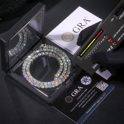 S925 Cluster Moissanite Tennis Chain
