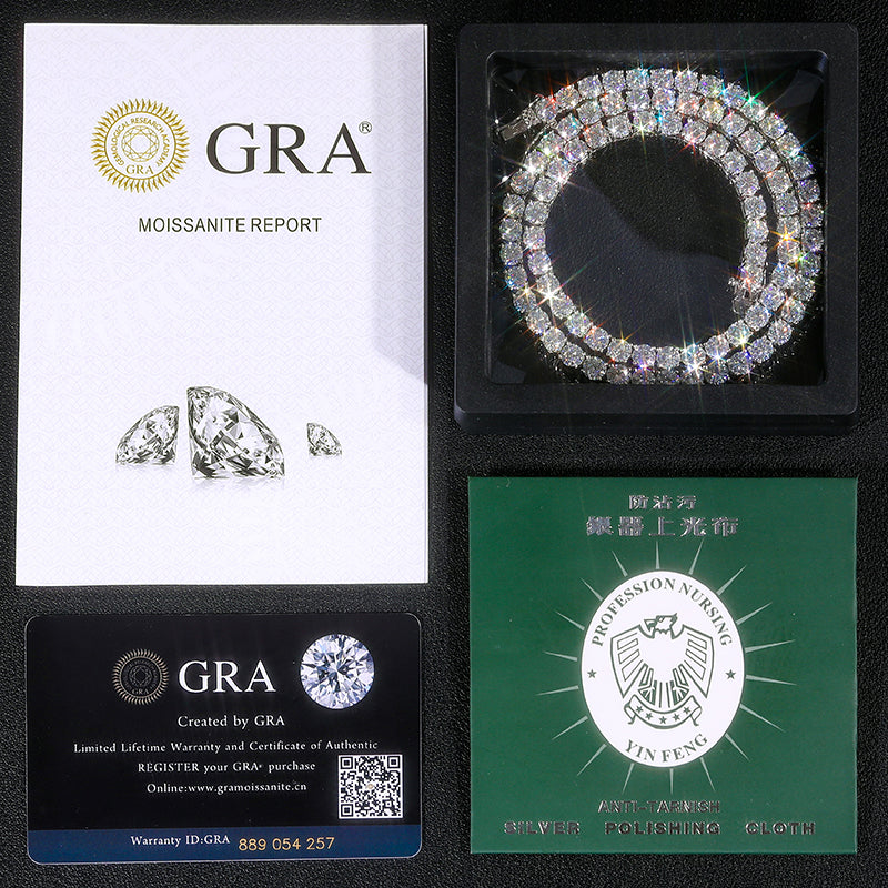 S925 Cluster Moissanite Tennis Chain