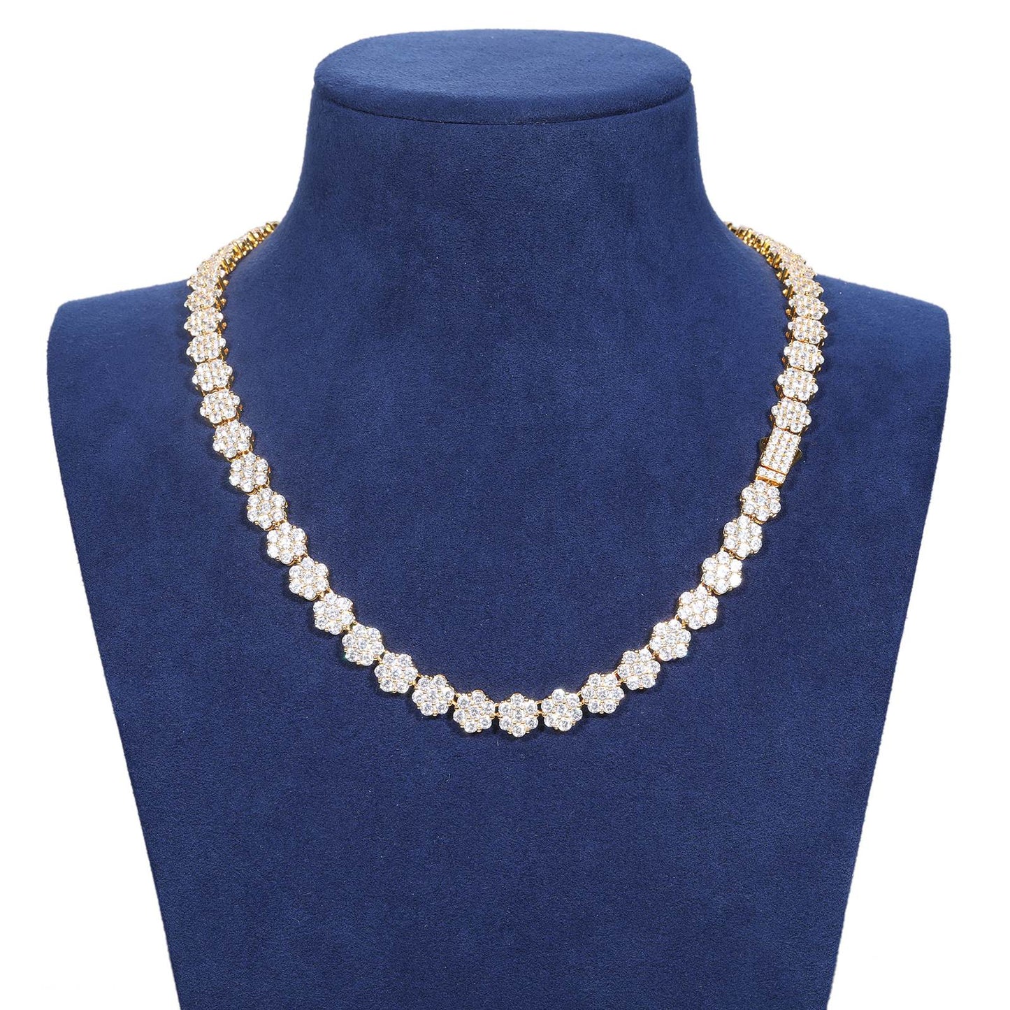 9mm 925 Silver Moissanite Floral Radiance Tennis Chain