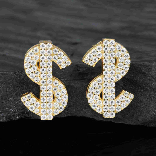 S925 Moissanite US Dollar Stud Earrings