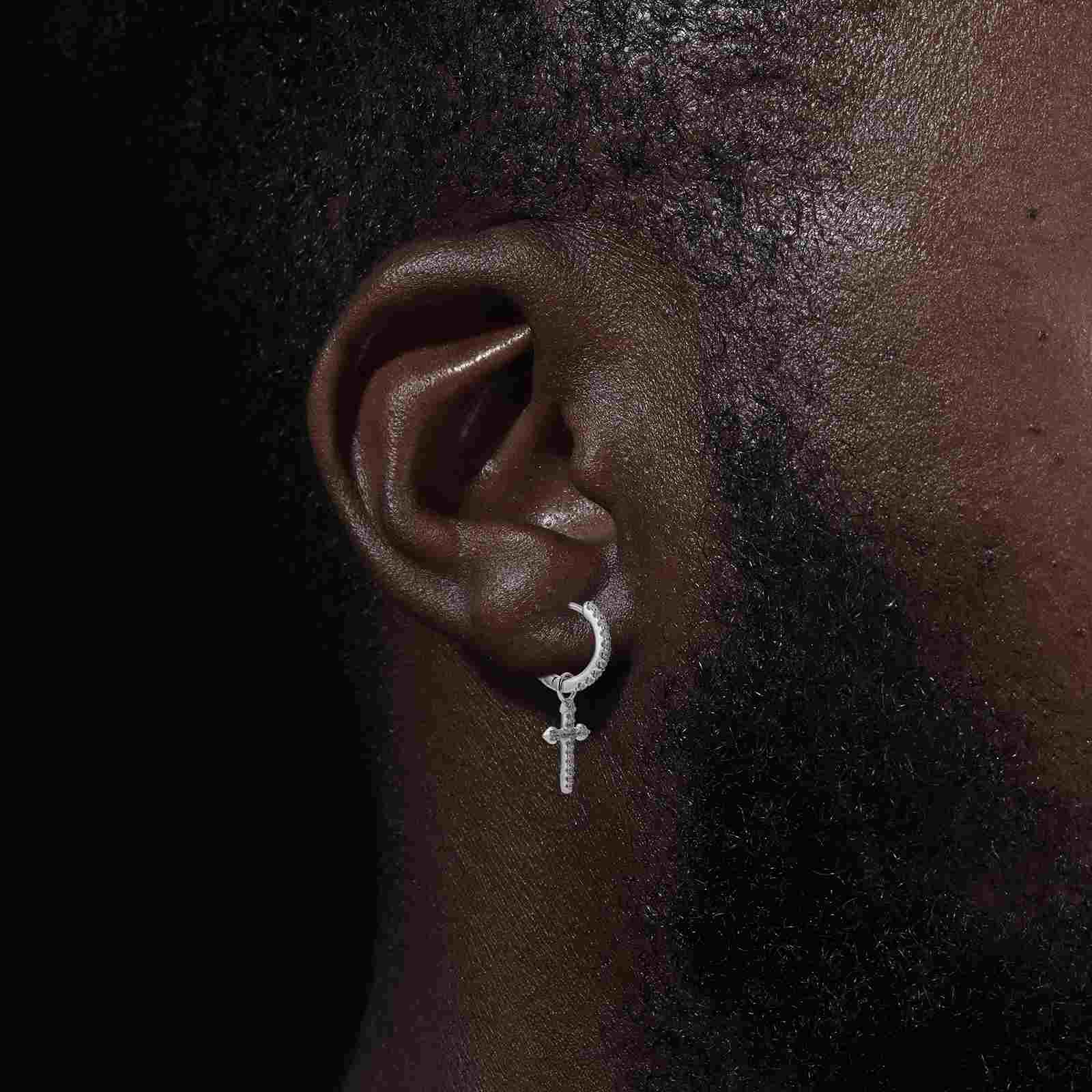 S925 Moissanite Cross Drop Earrings