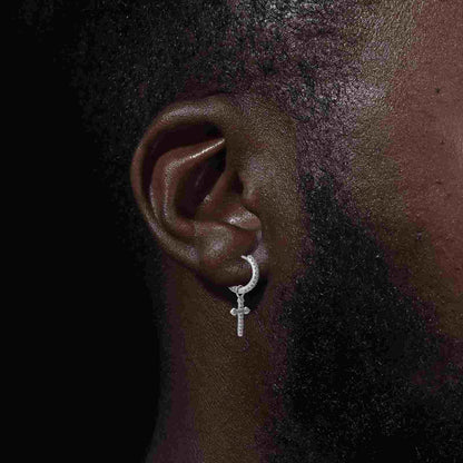 S925 Moissanite Cross Drop Earrings