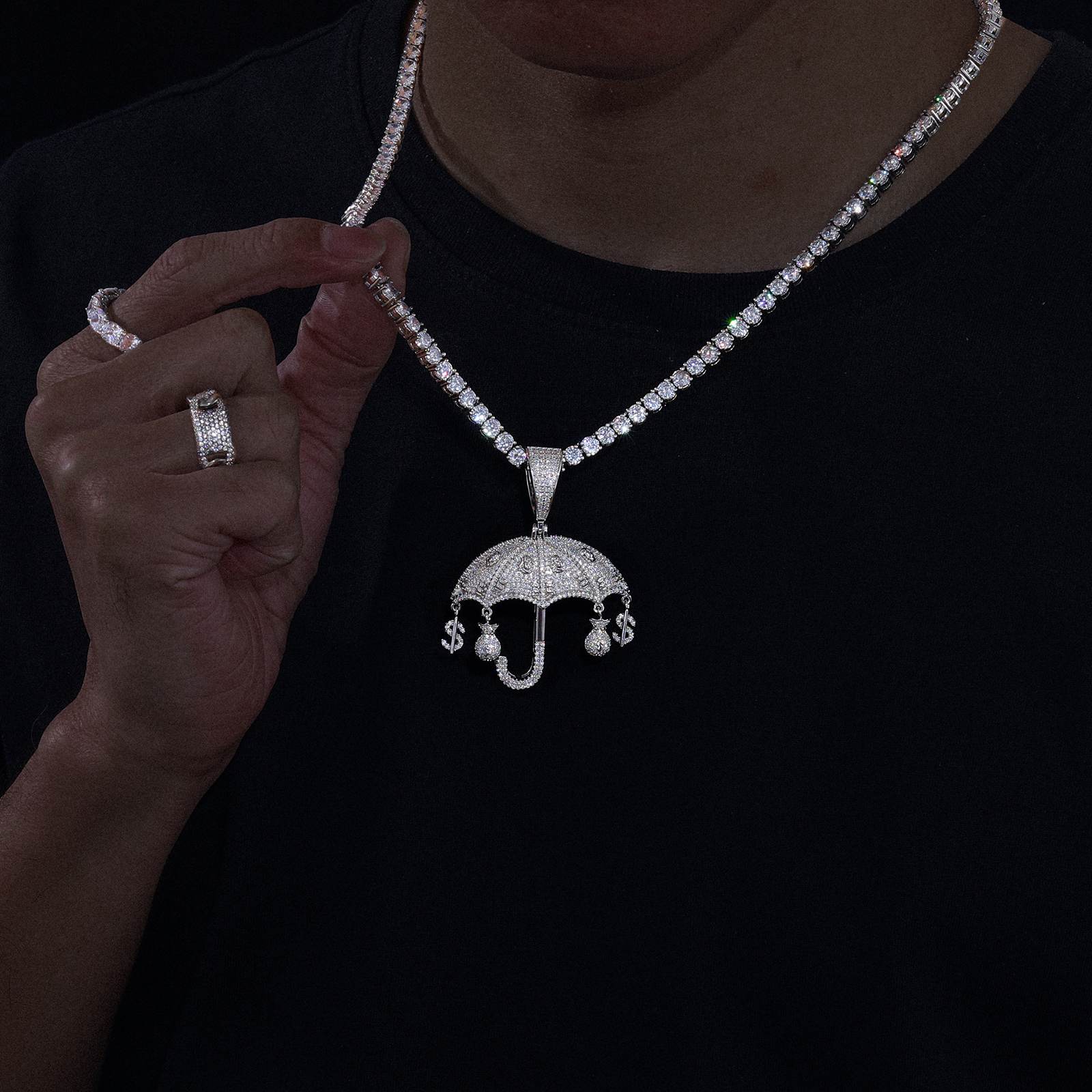 S925 Moissanite Hercules Money Bag Pendant