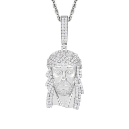 New 925 Moissanite Jesus Head Pendant