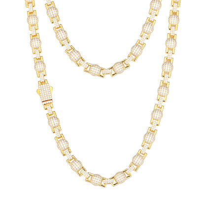 18.5mm S925 Moissanite Sun Moon Elf Ball Link Chain