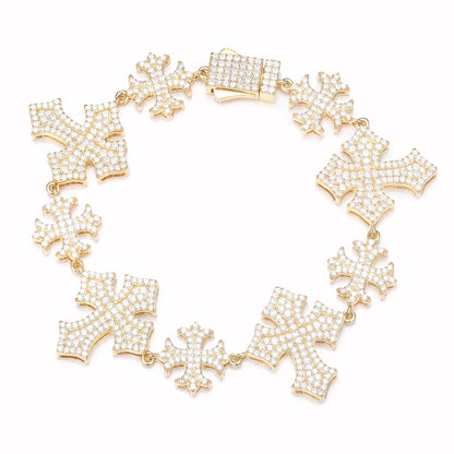 22mm S925 Moissanite Chrome Hearts Cross Bracelet