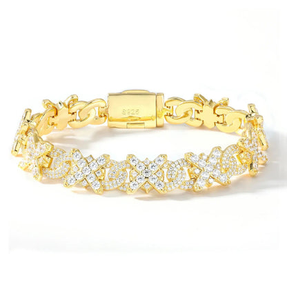 11mm S925 Moissanite Infinity Cross Link Bracelet