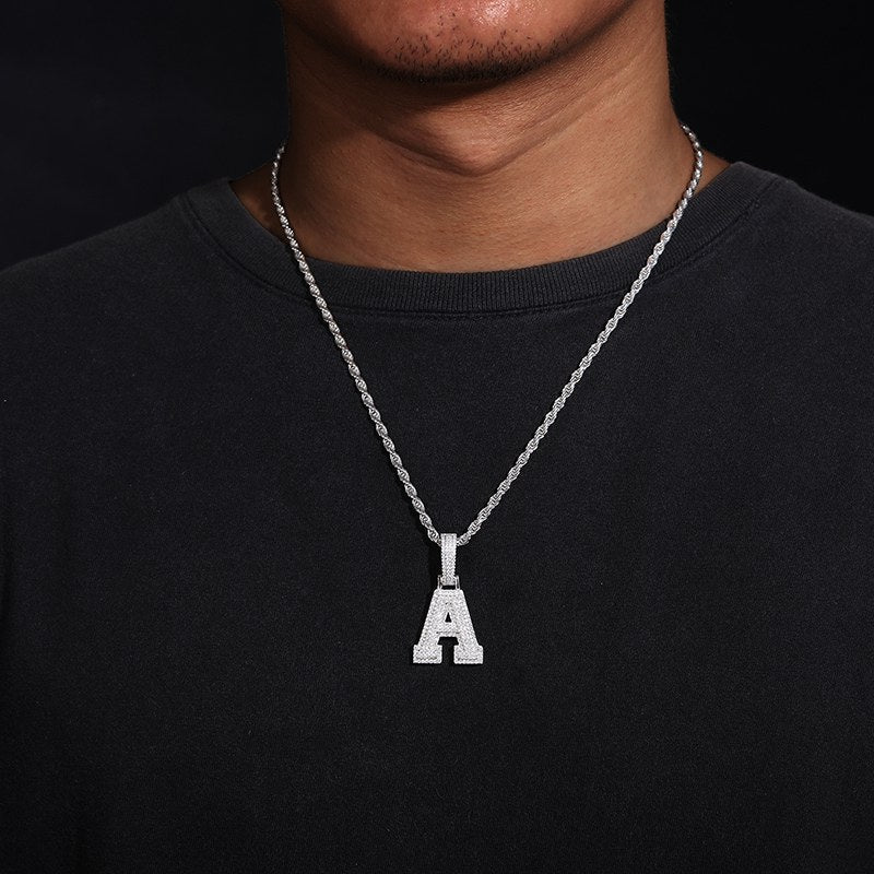 S925 Moissanite A-Z Initial Letter Pendant