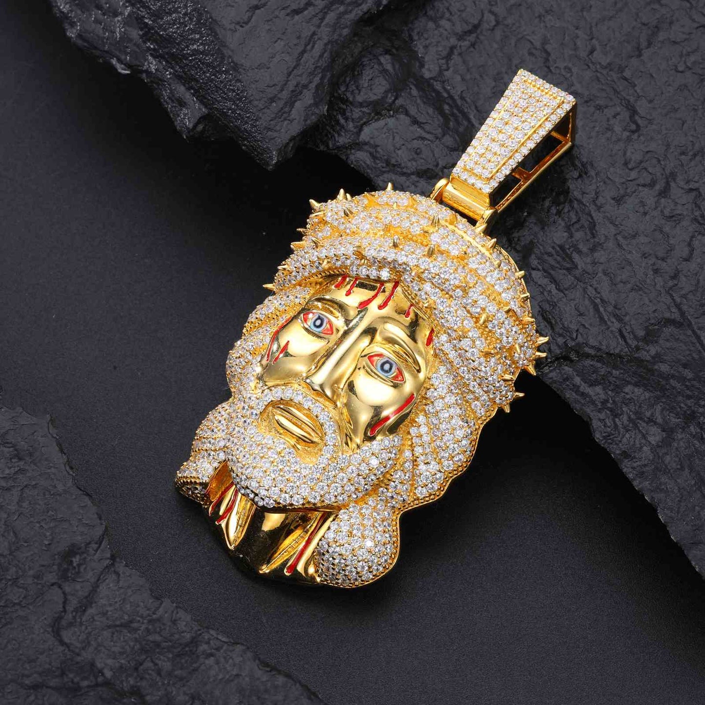S925 Moissanite Anguished Jesus Head Pendant