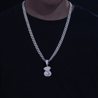 S925 Moissanite Hercules Money Bag Pendant