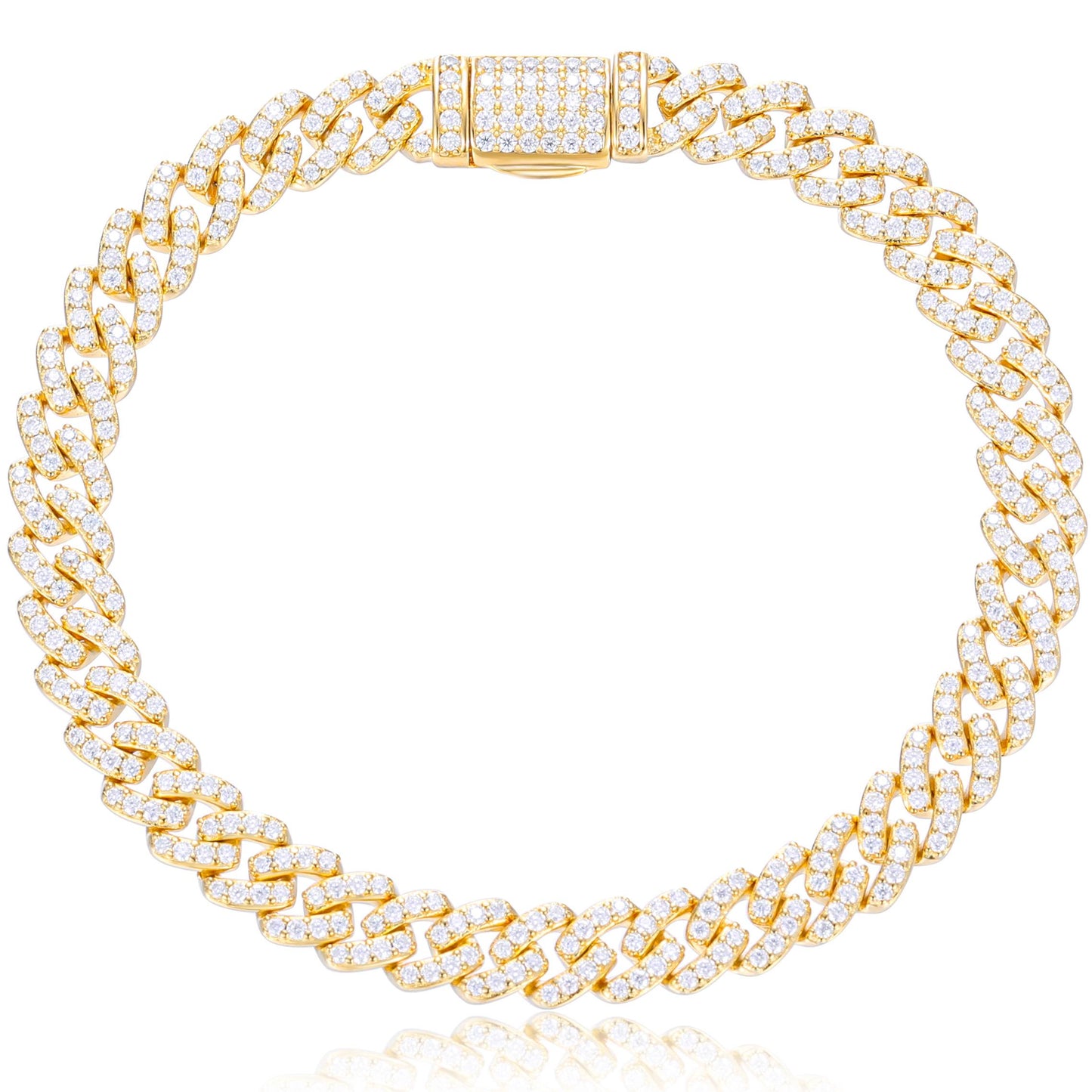 6mm S925 Moissanite Cuban Link Bracelet
