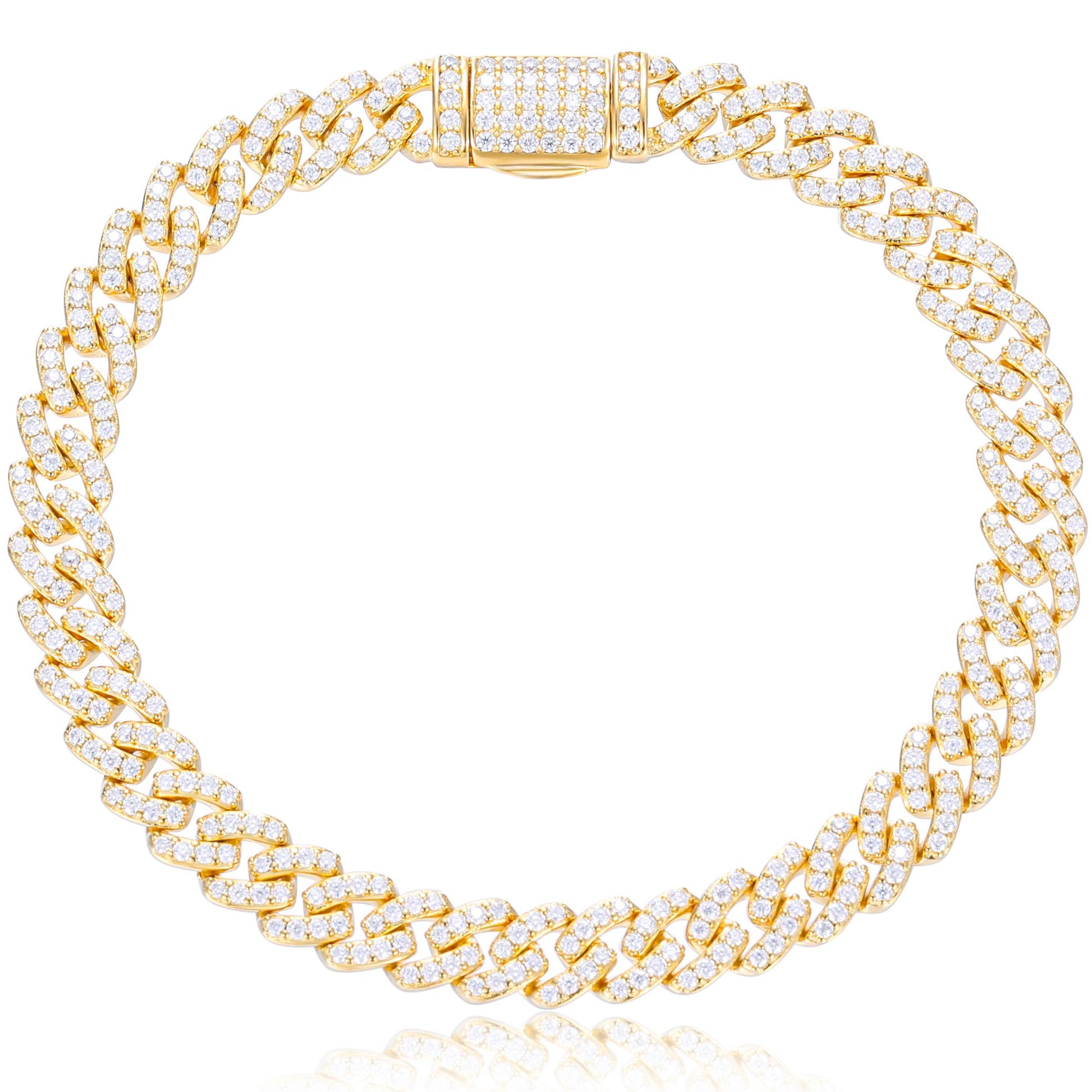 6mm S925 Moissanite Cuban Link Bracelet