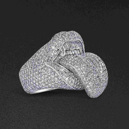 S925 Moissanite Lick of Death Ring