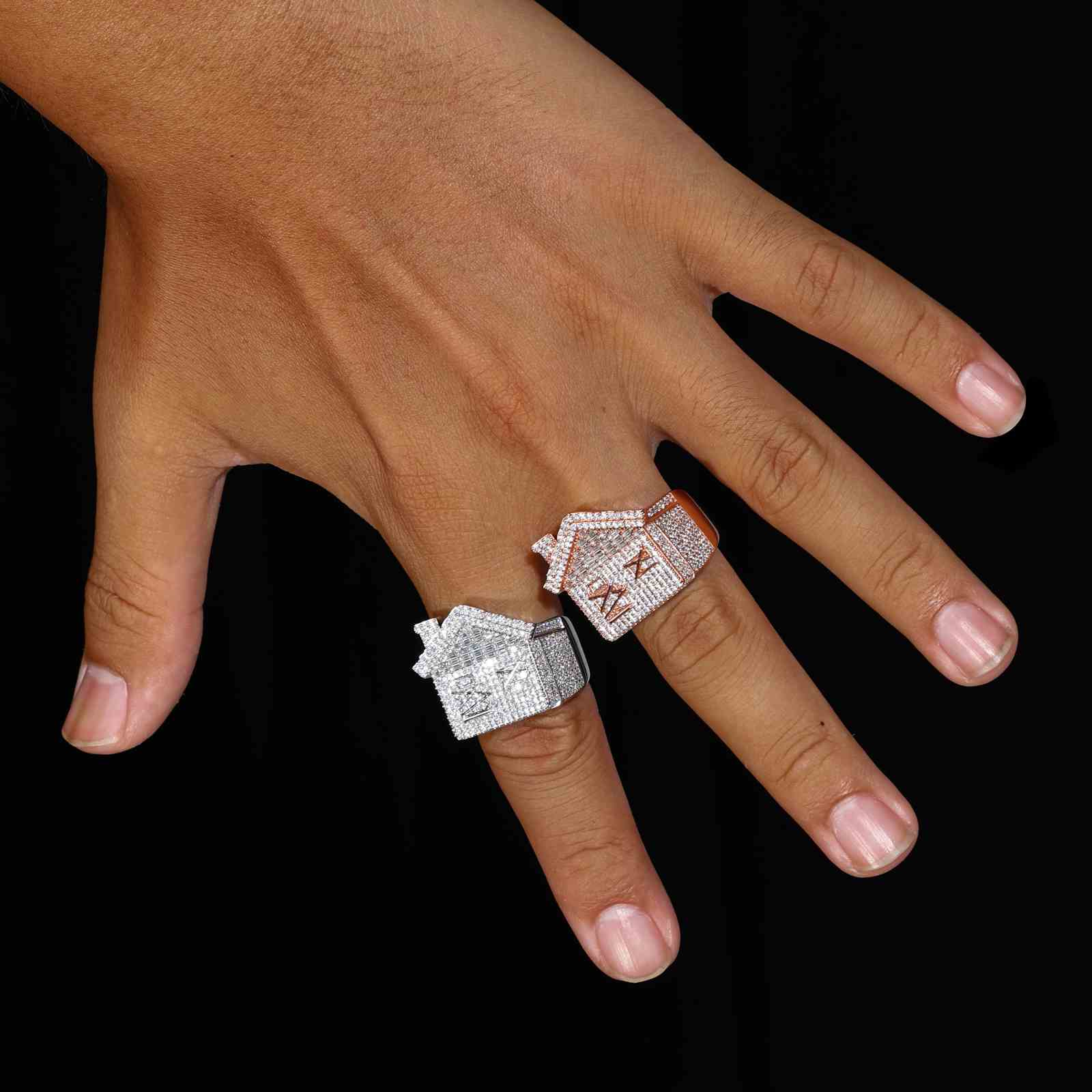 S925 Moissanite Trap House Ring